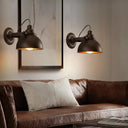 Vintage Wrought Iron Wall Sconce With Dome Bulb - Black/Rust Hallway Light Rust