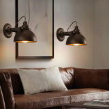 Vintage Wrought Iron Wall Sconce With Dome Bulb - Black/Rust Hallway Light Rust