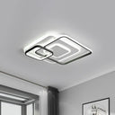 W Hotel Led Flush Mount Light - Modern White Ceiling Lamp Stacking Square Acrylic Frame Warm/White