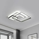 W Hotel Led Flush Mount Light - Modern White Ceiling Lamp Stacking Square Acrylic Frame Warm/White