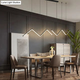 W-Shaped Led Pendant Light Fixture: Stylish Artistic Metal Island For Dining Room