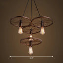 Wagon Wheel Cast Iron Chandelier Pendant Light For Dining Room - Loft Style 4 / Rust