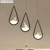 Waterdrop Acrylic Hanging Lamp: 1/2/3 Lights | Black/White Warm/White Light Dining Room Pendant