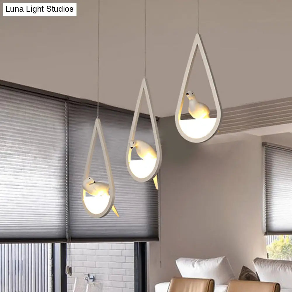 Waterdrop Acrylic Hanging Lamp: 1/2/3 Lights | Black/White Warm/White Light Dining Room Pendant