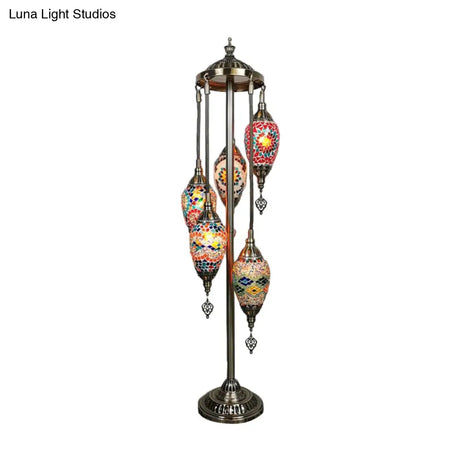 Waterdrop Glass Floor Lamp - Traditional Hand-Cut Style With 5/7/9 Heads For Bedroom Reading In