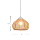 Waterdrop Pendant Light With Minimalist Design And Hemp Rope - Ideal For Bedside Lighting White /