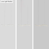 Wavy K9 Crystal Led Pendant Lighting For Dining Room - Simplicity Island Ceiling Light
