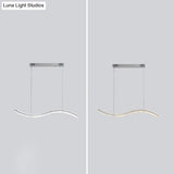 Wavy K9 Crystal Led Pendant Lighting For Dining Room - Simplicity Island Ceiling Light