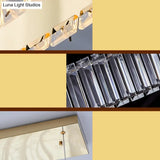 Wavy Prismatic Crystal Led Pendant Lamp For Restaurants In Brass Finish