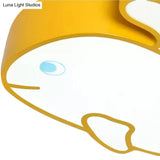 Whimsical Baby Whale Led Flush Mount Light For Kindergarten - Cartoon Acrylic Ceiling Lamp
