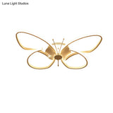 White Acrylic Butterfly Ceiling Light For Nursing Room - Contemporary Flush Mount