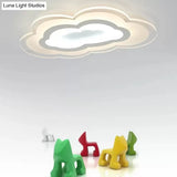 White Acrylic Cloud Ceiling Flush Mount Light With Simple Teen Style