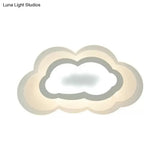 White Acrylic Cloud Ceiling Flush Mount Light With Simple Teen Style