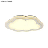 White Acrylic Cloud Ceiling Flush Mount Light With Simple Teen Style