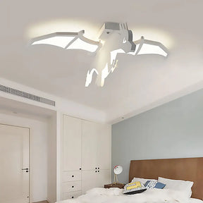 White Acrylic Led Ceiling Fixture In The Shape Of Charizard For Boys’ Bedrooms - Mounted / Warm