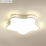 White Acrylic Led Ceiling Flushmount - Minimalist Star Design 19.5’ Wide
