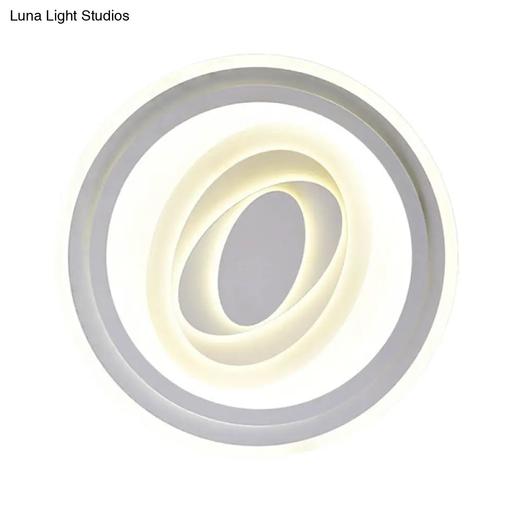 White Acrylic Led Ceiling Lamp For Living Room & Bedroom