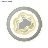 White Acrylic Led Ceiling Lamp For Living Room & Bedroom