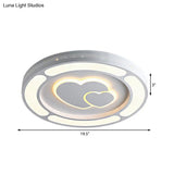 White Acrylic Led Circle Ceiling Mount Light - Modern Bedroom Lamp For Adults And Kids