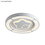 White Acrylic Led Circle Ceiling Mount Light - Modern Bedroom Lamp For Adults And Kids