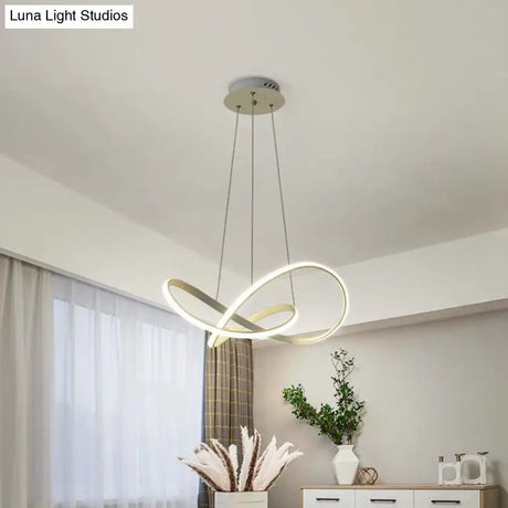 White Acrylic Led Cycle Chandelier Pendant For Dining Room - Decorative Ceiling Light