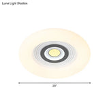 White Acrylic Led Donut Ceiling Light: Contemporary Flushmount Fixture