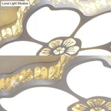 White Acrylic Petal Ceiling Lamp With Led Flush Crystal Deco Light For Kids’ Bedroom