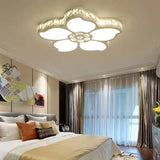 White Acrylic Petal Ceiling Lamp With Led Flush Crystal Deco Light For Kids’ Bedroom / A