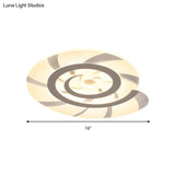White Acrylic Snail Shell Led Ceiling Light - Perfect For Kid’s Bedroom!