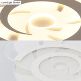 White Acrylic Snail Shell Led Ceiling Light - Perfect For Kid’s Bedroom!
