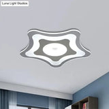 White Acrylic Star Slim Panel Led Ceiling Light - Simple Stylish Flush Mount For Living Room