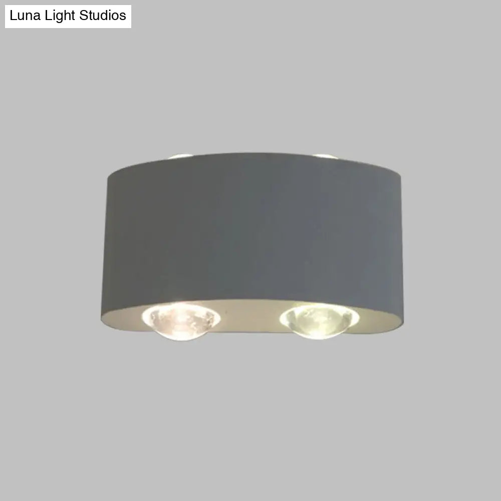 White Aluminum Led Wall-Mount Bedside Sconce For Bedroom With White/Warm Light
