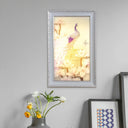 White And Pink Led Acrylic Wall Lamp With Oriental Peacock Magnolia Design White-Pink