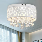 White Angel/Crystal Bead Flush Mount Led Bedroom Light - Simple Metal Design Multiple Sizes