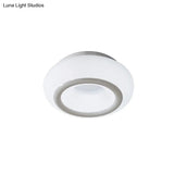 White Bean Led Ceiling Lamp: Simplicity In Acrylic Flush Mount Lighting With 3 Color Light Options