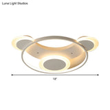 White Bear Face Kindergarten Ceiling Light - Acrylic Animal Lamp