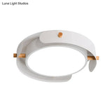 White/Brown Nordic Style Ceiling Lamp With Diffuser - 16’/19.5’ Diameter