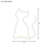 White Cat Usb Powered Led Night Light With Creative Plastic Shade - Wall Lamp