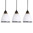 White Cone Pendant Light With Glass Shade - Minimalist Design