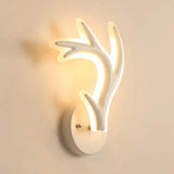 White Deer Horn Led Wall Light - Animal Style Acrylic Sconce For Bedrooms / A Warm