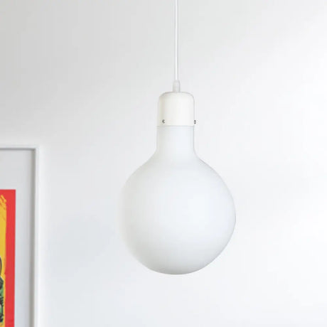 White Dining Room Pendant Light With Stylish Glass Design / Globe