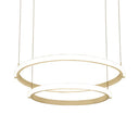 White Double Ring Chandelier With Led Hanging Ceiling Light - Simple Style Warm/White / Warm