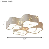 White Etched Petal Metal Ceiling Light For Kids’ Bedroom Or Bathroom