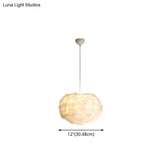 White Feather Spherical Chandelier - Simplicity For Dining Room Ceiling