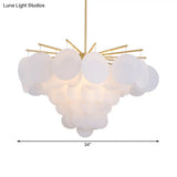 White Flaky Chandelier - Wide 25/25.5/34 Simple 4 Lights Acrylic Pendant For Bedroom