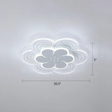 White Flower Flush Mount Led Light For Bedroom / 20.5’