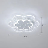 White Flower Flush Mount Led Light For Bedroom / 24.5’