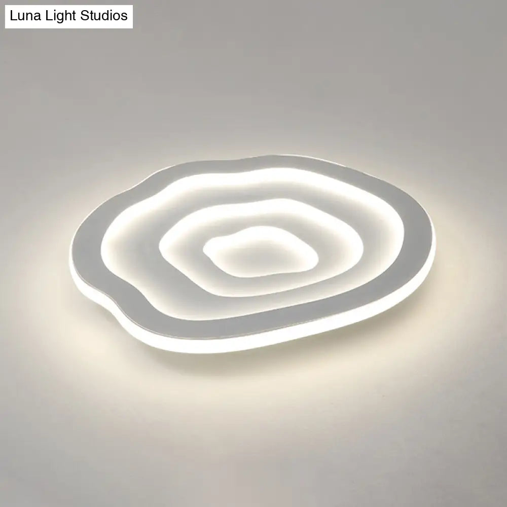 White Flower Led Flush Mount Ceiling Light With Minimalist Acrylic Design