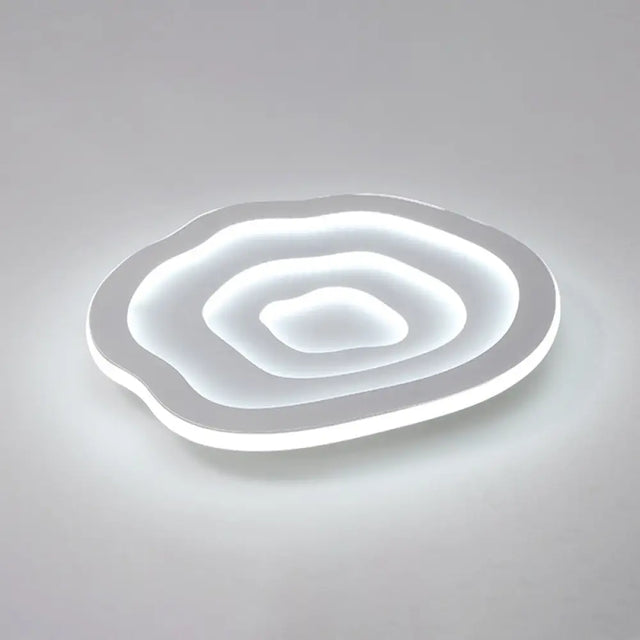 White Flower Led Flush Mount Ceiling Light With Minimalist Acrylic Design