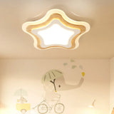 White Flush Mount Acrylic Ceiling Lamp For Kids’ Study & Dining Room / Warm